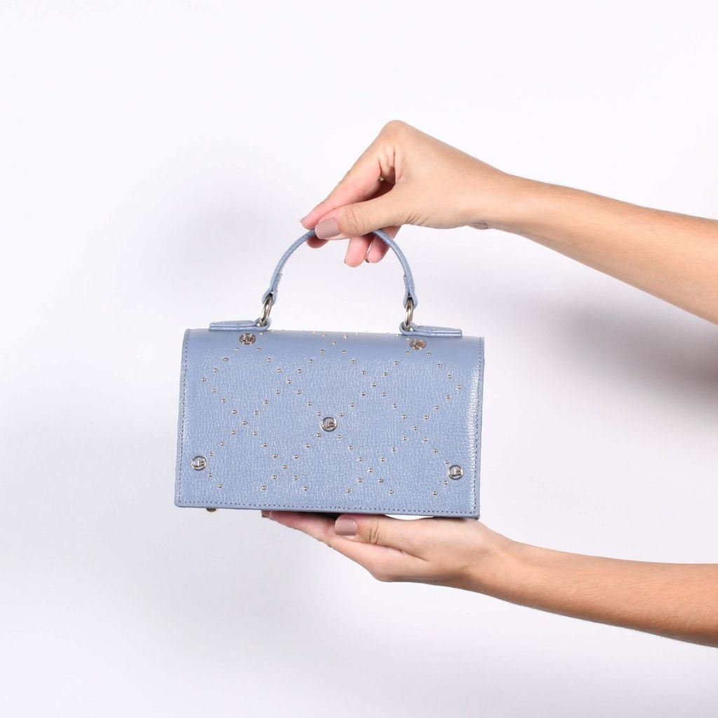 Bolsa Satchel JB Dourado Couro - Jorge Bischoff Azul