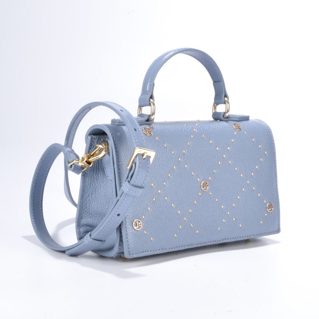 Bolsa Satchel JB Dourado Couro - Jorge Bischoff Azul