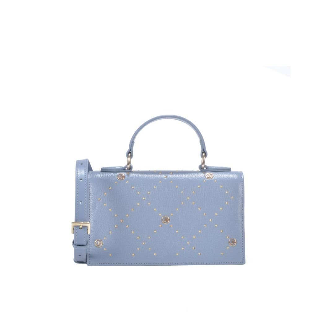 Bolsa Satchel JB Dourado Couro - Jorge Bischoff Azul