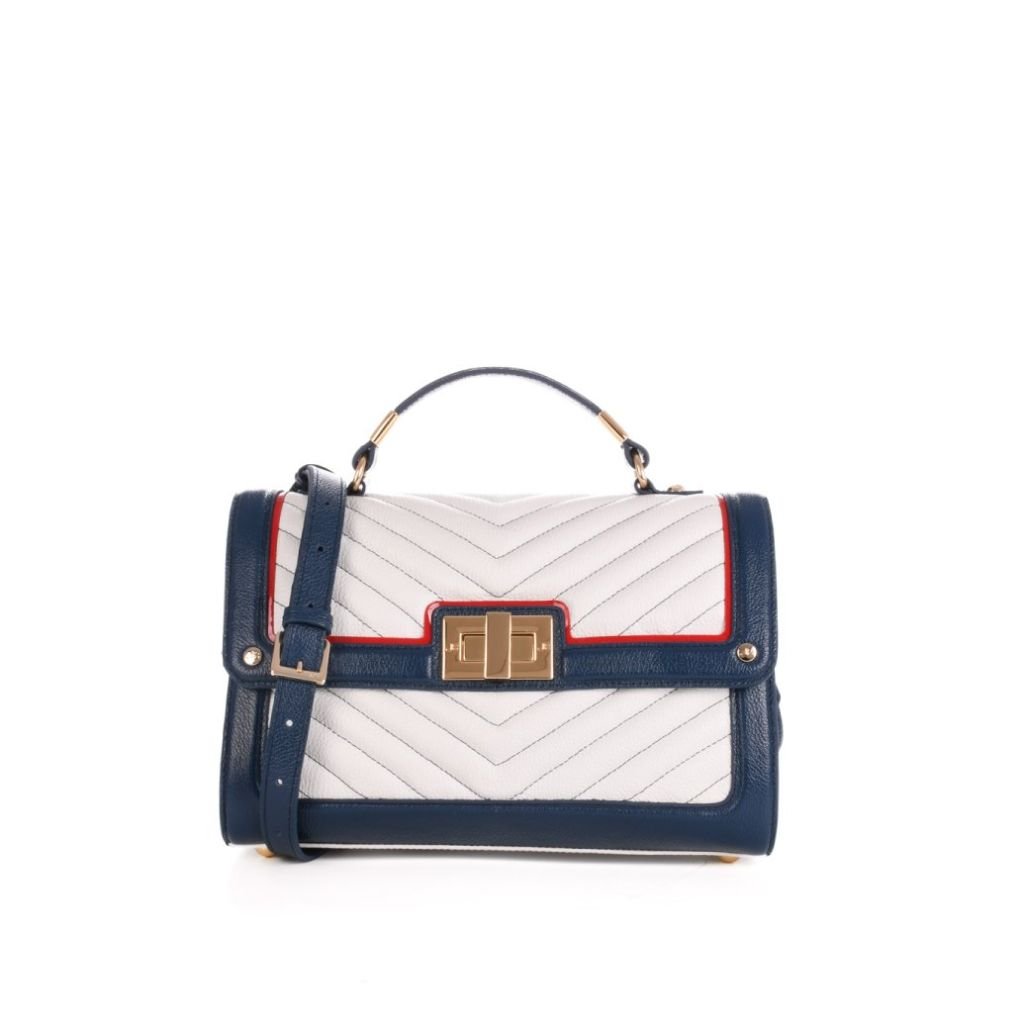 Bolsa Satchel Branco Azul Marinho Estelar Vermelho Tulipa