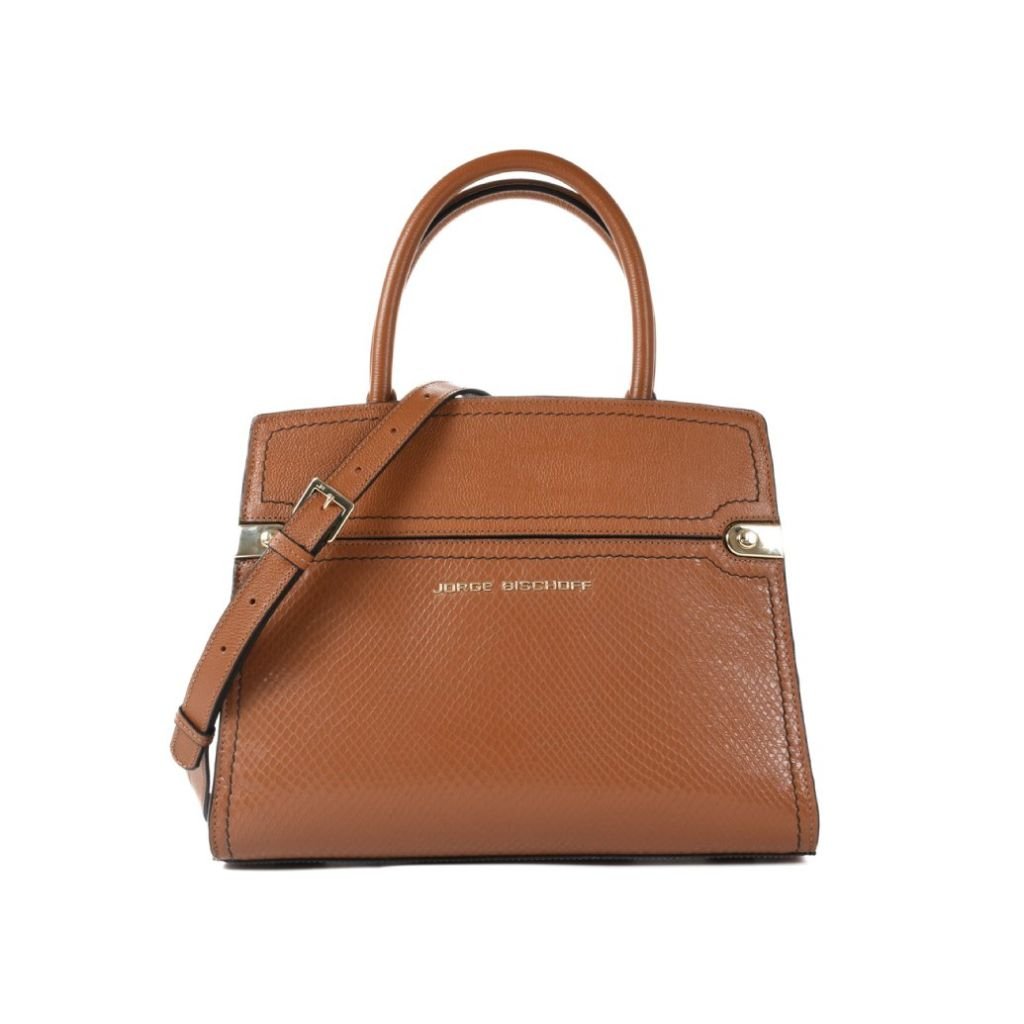 Bolsa Satchel Caramelo Couro Jorge Bischoff Caramelo