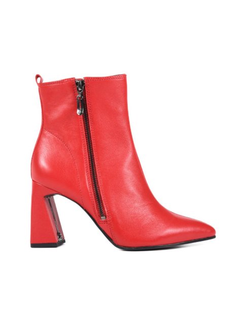 Bota Salto Alto Flare Couro Jorge Bischoff