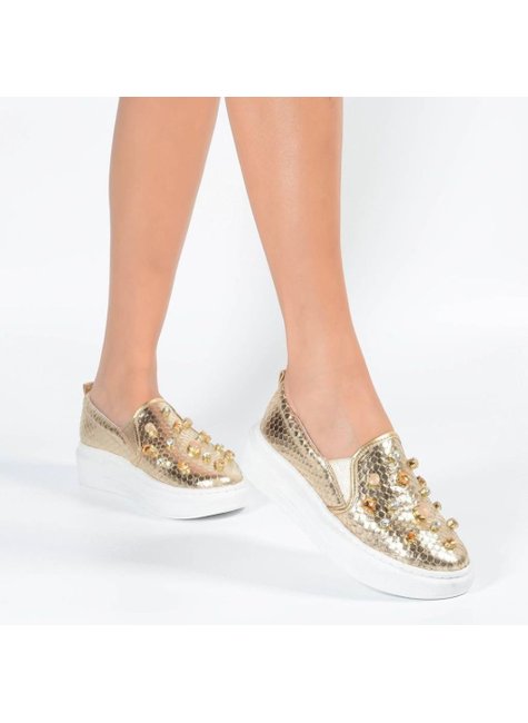 Bischoff Pedraria Slip On Couro Jorge Bischoff Tênis Slip On Com