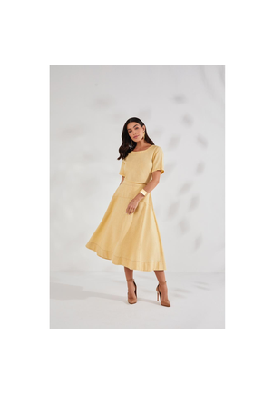 Saia Godê Tecido Plano Amarelo Titanium Amarelo