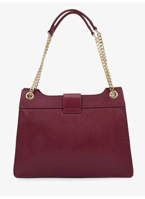 Bolsa De Ombro Matelassê Couro Jorge Bischoff - Vinho