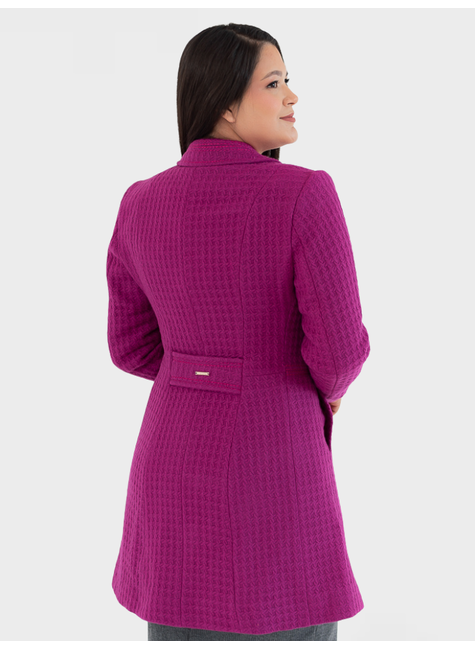 Casaco 7/8 Brocado Twed Malise - Fucsia