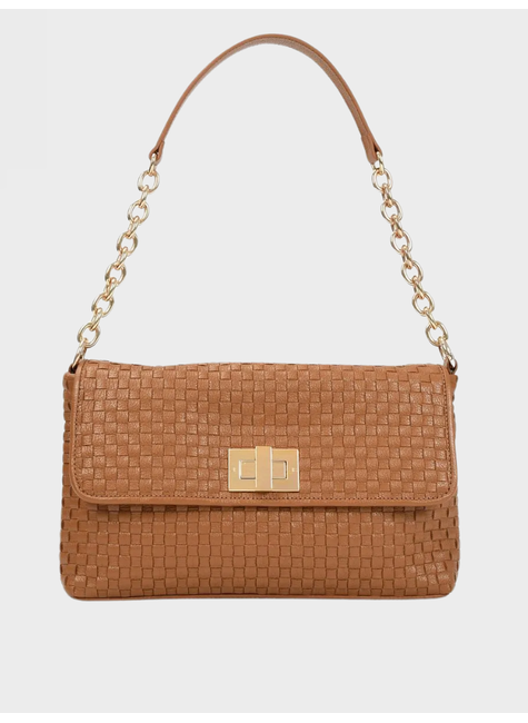 バッグ 05410 Bolsa Clutch Licor Couro Jorge Bischoff - Caramelo