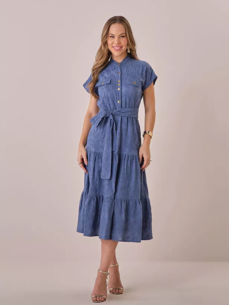 sachin and babi light blue dress Mango MIDIOWA Z PERFORACJAMI - Day dress - white