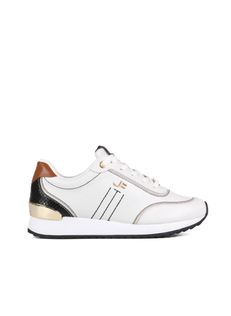 Tênis Calçado Fechado Feminino Couro Floter Fresh Branco Branco