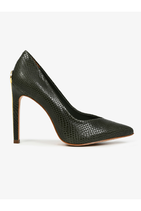 Scarpin Mandala Couro Snake Verde Jorge Bischoff Verde Militar