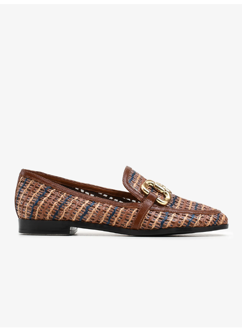 Loafer Marrom Tabaco Ráfia Jorge Bischoff Marrom