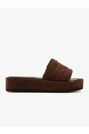 Chinelo Slide Marrom Veludo Jb Marrom